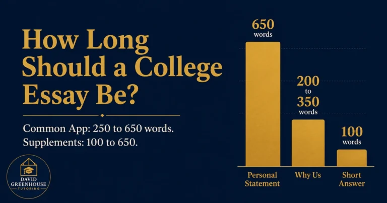 College essay word count guide 2026, Common App 250 to 650 words and supplemental essay lengths