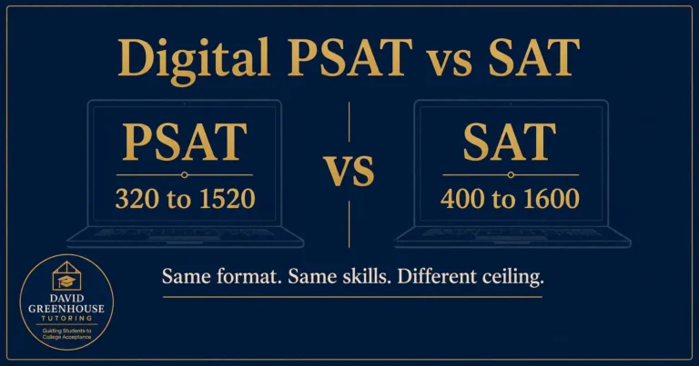 Digital PSAT vs SAT 2026 comparison, format, timing, and scoring differences