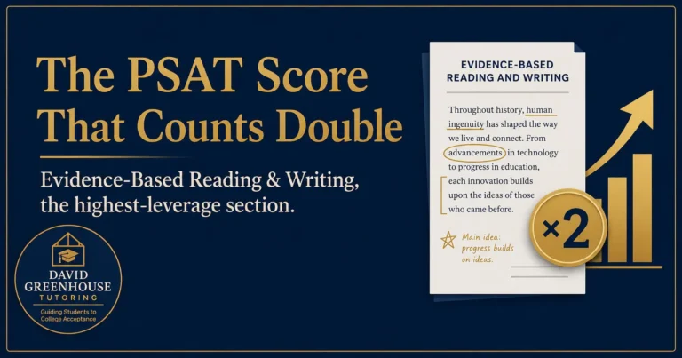 PSAT evidence-based reading and writing, the score that counts double toward National Merit